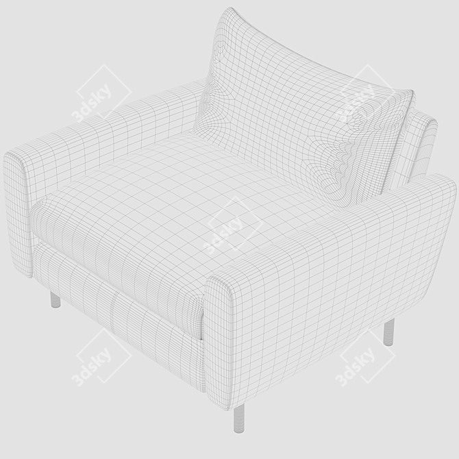 Eco-Weave Grey Loveseat Russo 3D model image 2