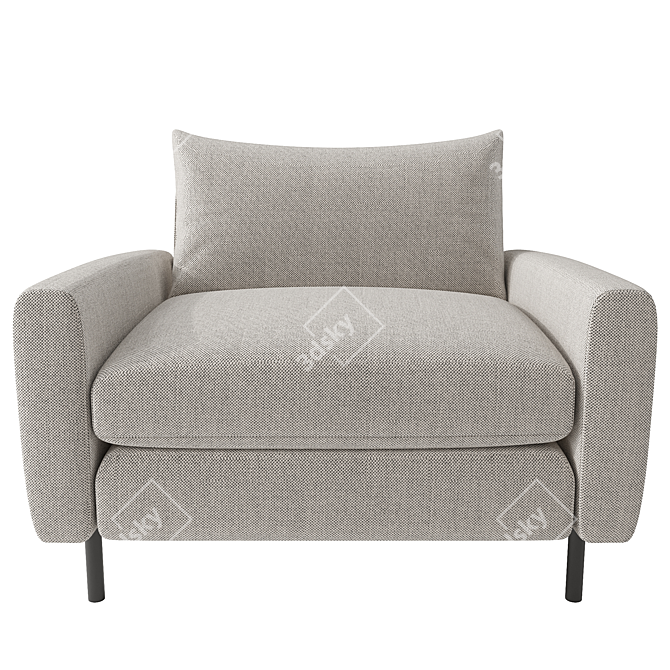 Eco-Weave Grey Loveseat Russo 3D model image 3