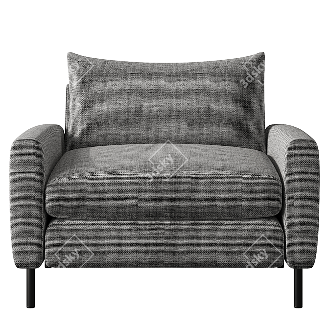 Eco-Weave Grey Loveseat Russo 3D model image 6