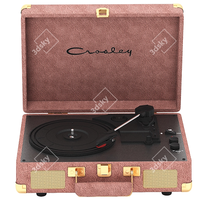 Vintage-Inspired Crosley Record Player 3D model image 2