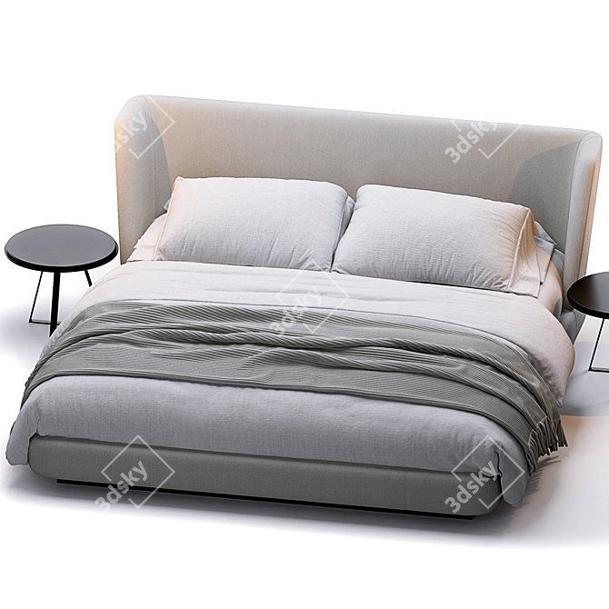 Sleek Modern Creed Bed 3D model image 3