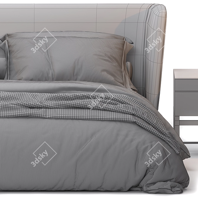 Sleek Modern Creed Bed 3D model image 6