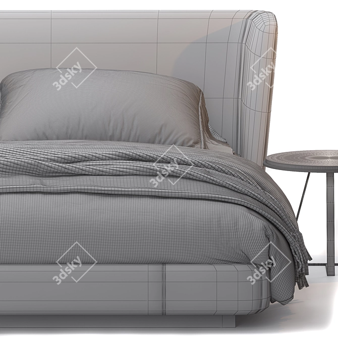 Sleek Modern Creed Bed 3D model image 7