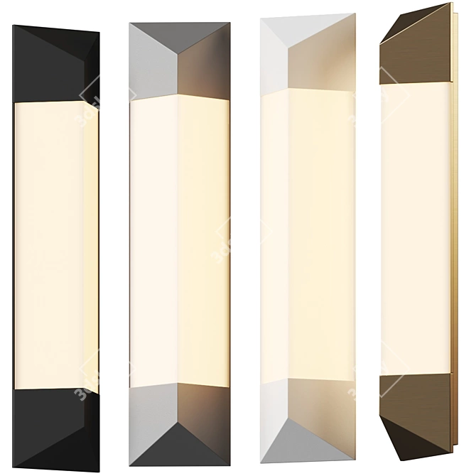 Triform Outdoor LED Wall Sconce 3D model image 1