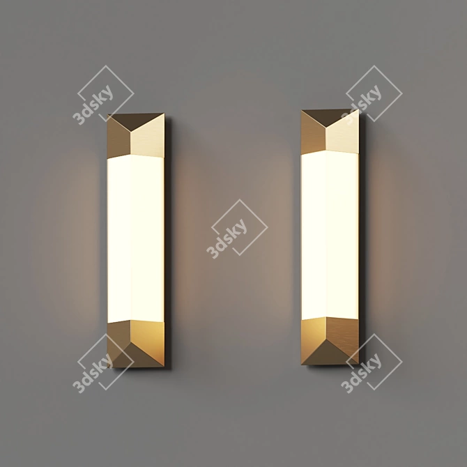 Triform Outdoor LED Wall Sconce 3D model image 2