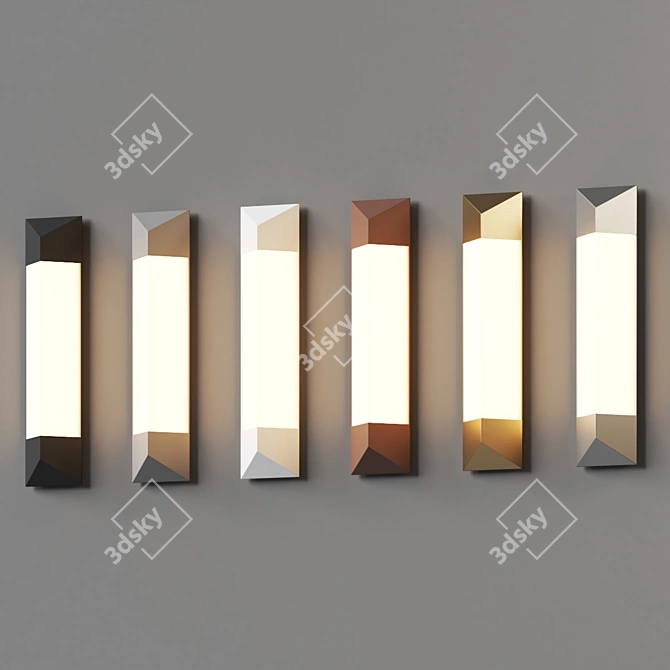 Triform Outdoor LED Wall Sconce 3D model image 4