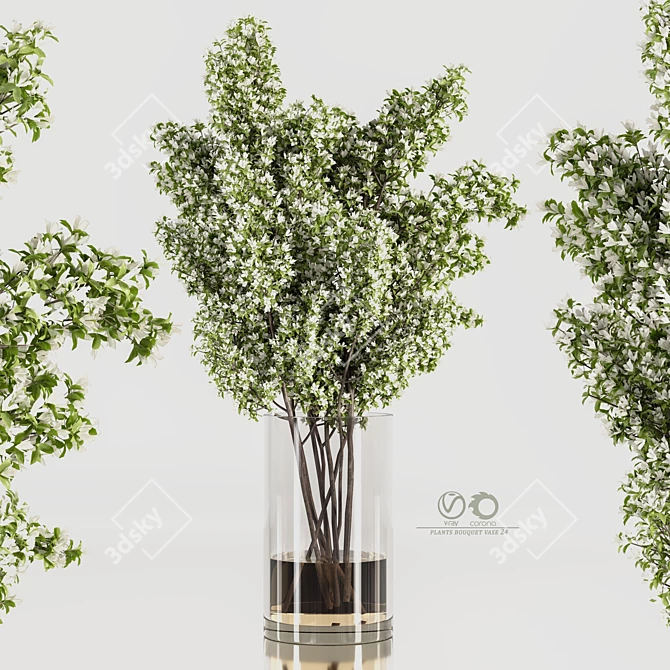 Modern Plants Bouquet Vase 24 3D model image 1