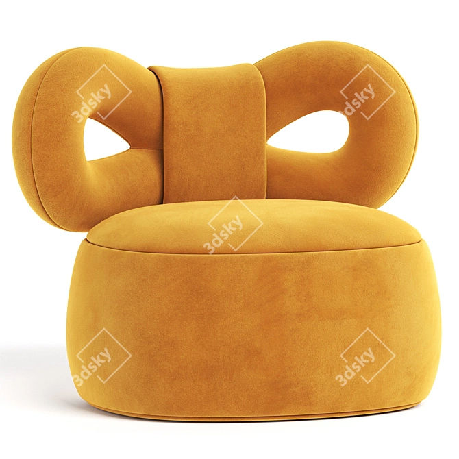 Modern Ribbon Armchair: Qeeboo Design 3D model image 1