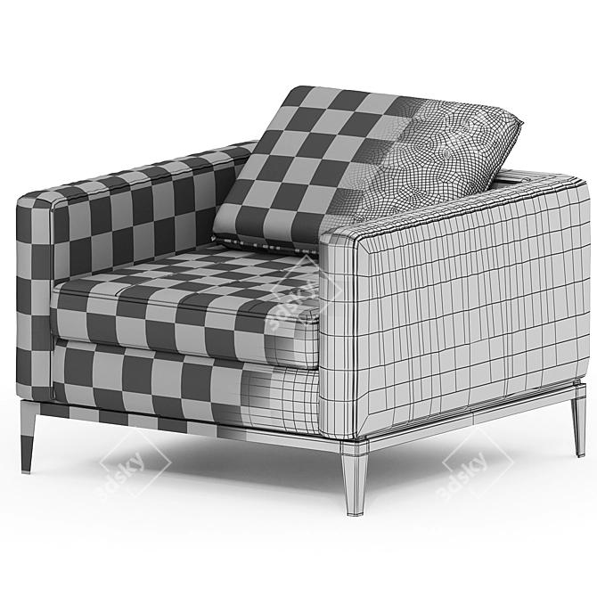 Modern Elegance in Hunt Armchair 3D model image 4