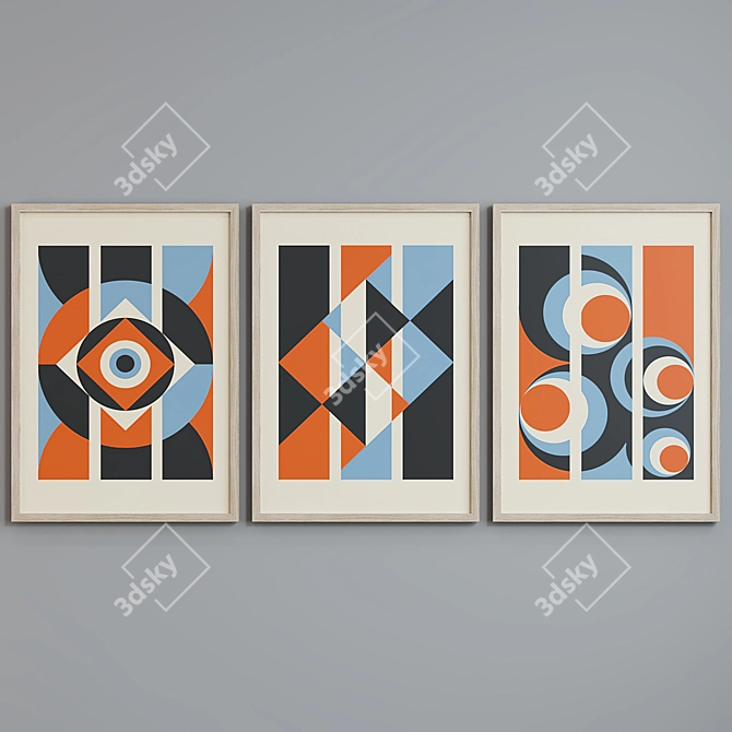 Modern Abstract Picture Frame Set 3D model image 2