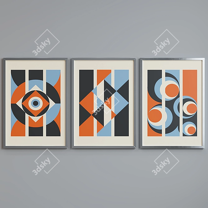 Modern Abstract Picture Frame Set 3D model image 4