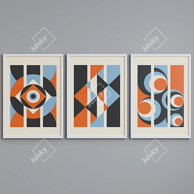 Modern Abstract Picture Frame Set 3D model image 5