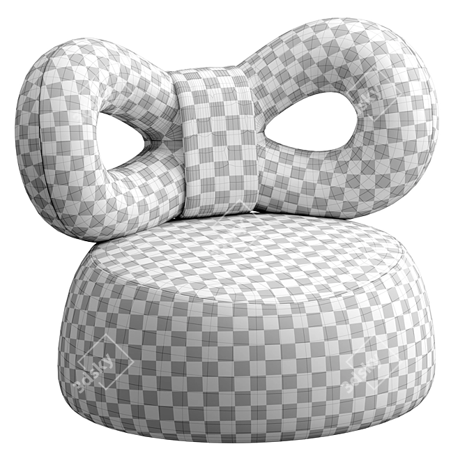  Qeeboo RIBBON Armchair: Fabric Elegance 3D model image 6