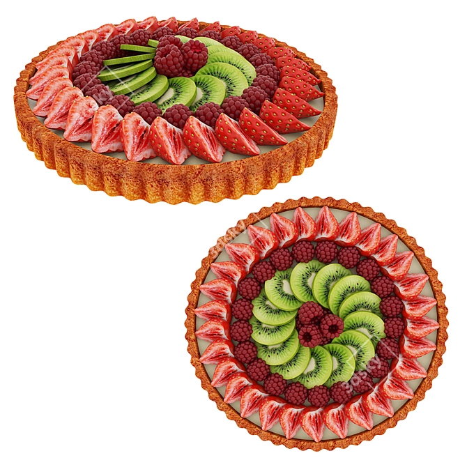 Berry Tart Trio 3D Models 3D model image 2