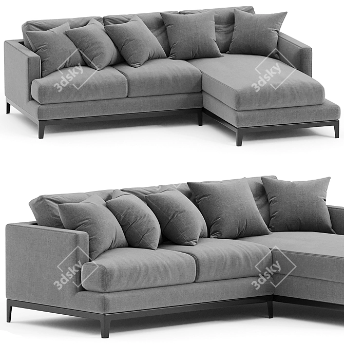 Modern Griffith L-Shaped Sofa 3D model image 1