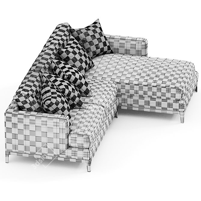 Modern Griffith L-Shaped Sofa 3D model image 4