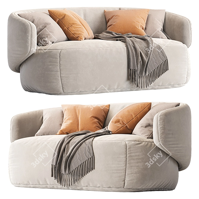 Curved 2013 Crescent Sofa 3D model image 1