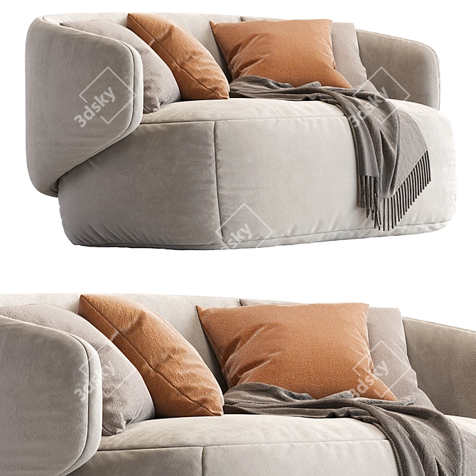 Curved 2013 Crescent Sofa 3D model image 2