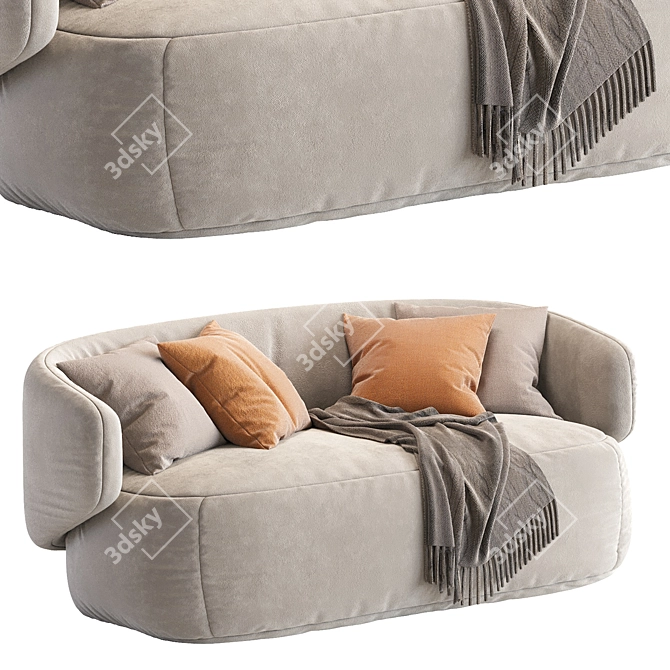 Curved 2013 Crescent Sofa 3D model image 4