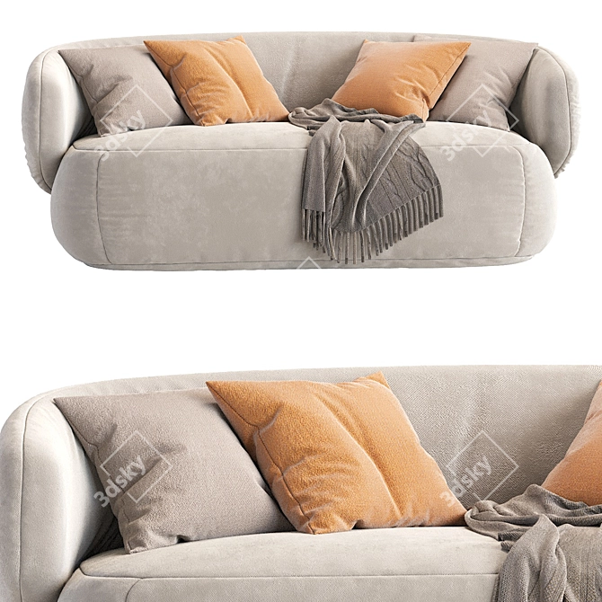 Curved 2013 Crescent Sofa 3D model image 5