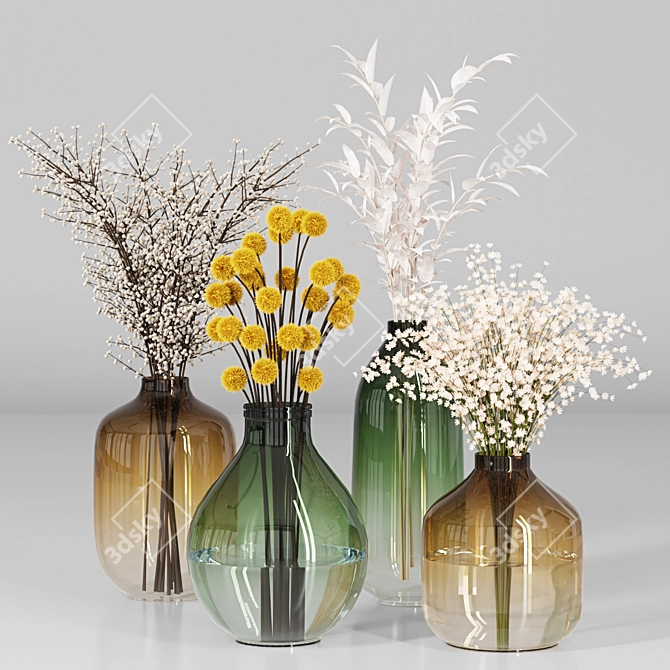 Bouquet Collection with Fur Modifiers 3D model image 1