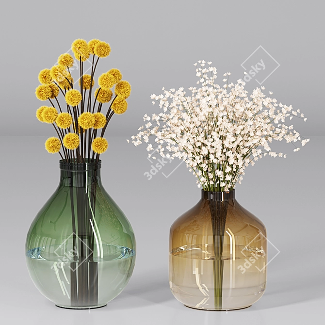 Bouquet Collection with Fur Modifiers 3D model image 3