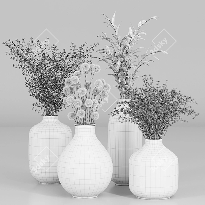 Bouquet Collection with Fur Modifiers 3D model image 6