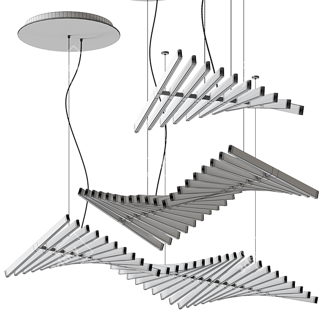 Modern Rhythm Pendant Lamp 3D model image 2