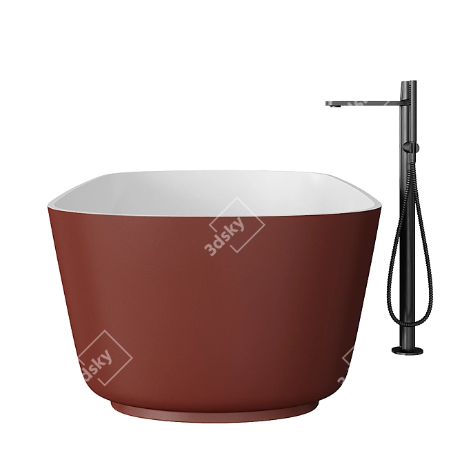 Luxury Flumood Tub & Indigo Mixer 3D model image 4