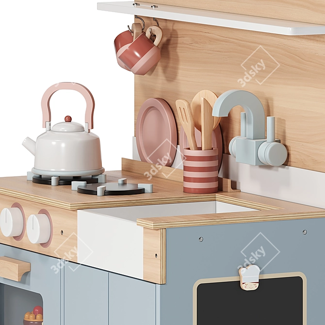 Stylish Home Kitchen Toy Set 3D model image 2