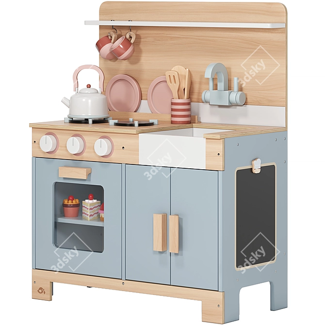 Stylish Home Kitchen Toy Set 3D model image 3