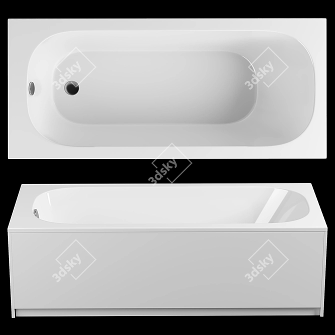 Bette Form Steel Bath 190x80 3D model image 1