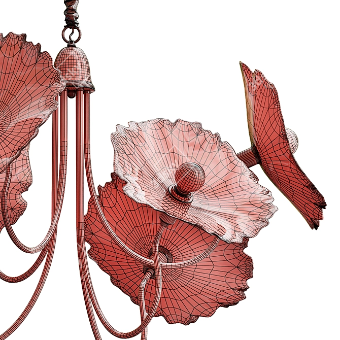 Elegant Lotus Leaf Chandelier 3D model image 3