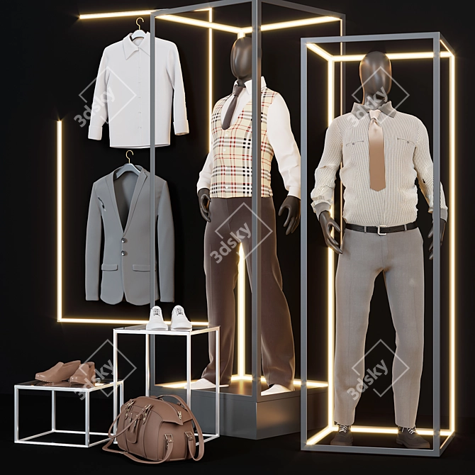 Fashion Store Display Showcase 3D model image 2