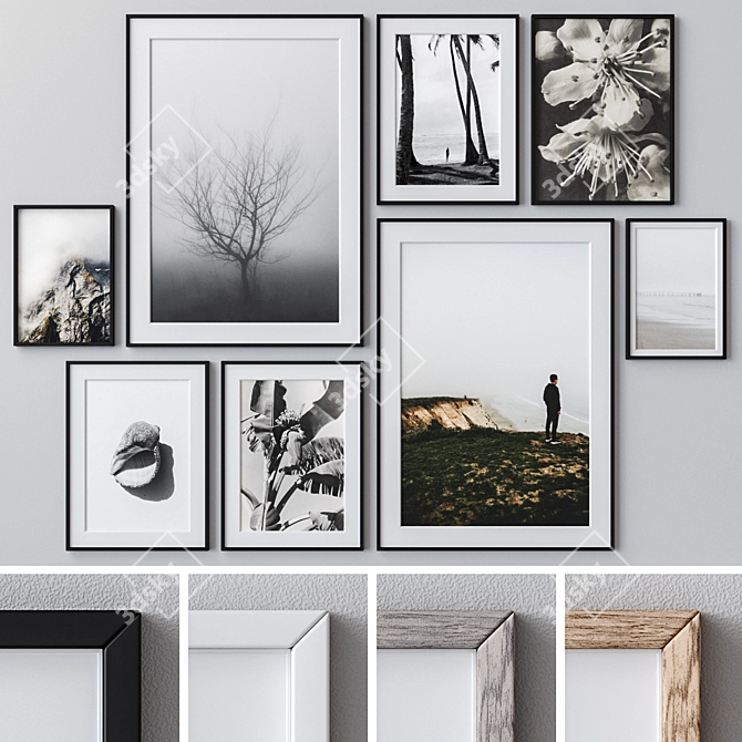 Variety Frames Set with Textures 3D model image 1