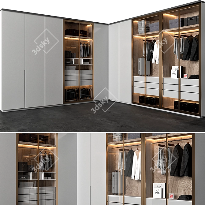 Decorative Elements Wardrobe Set 3D model image 1