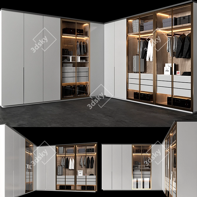 Decorative Elements Wardrobe Set 3D model image 2