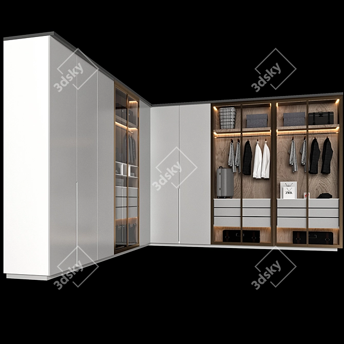 Decorative Elements Wardrobe Set 3D model image 4