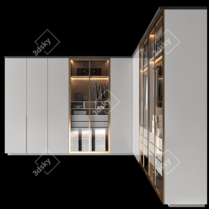 Decorative Elements Wardrobe Set 3D model image 5