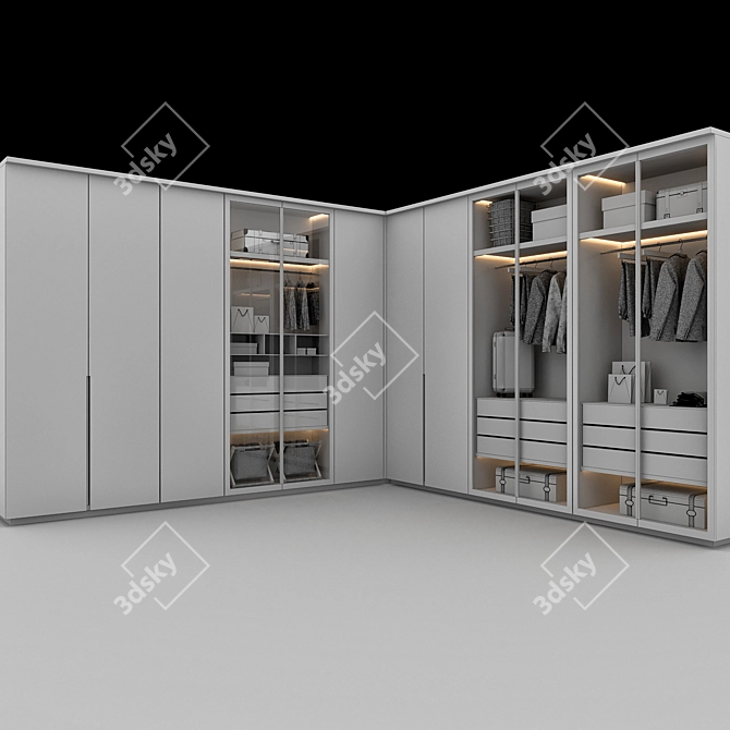 Decorative Elements Wardrobe Set 3D model image 6