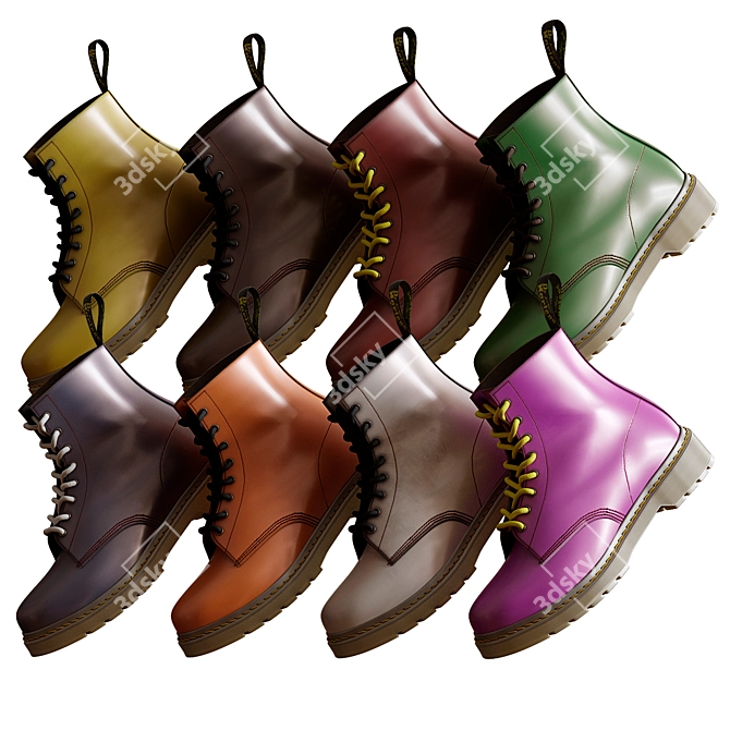 Classic Dr. Martens 1460 Boots 3D model image 2