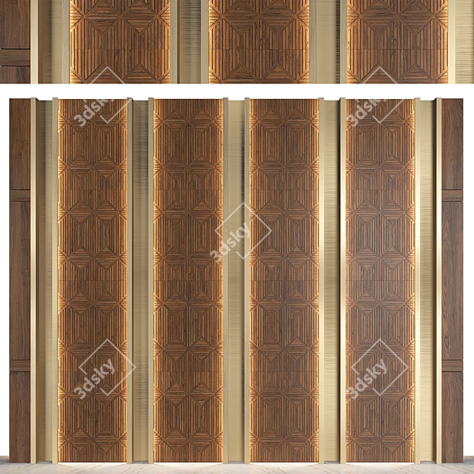 Editable Wall Panel Decor 3D 3D model image 1