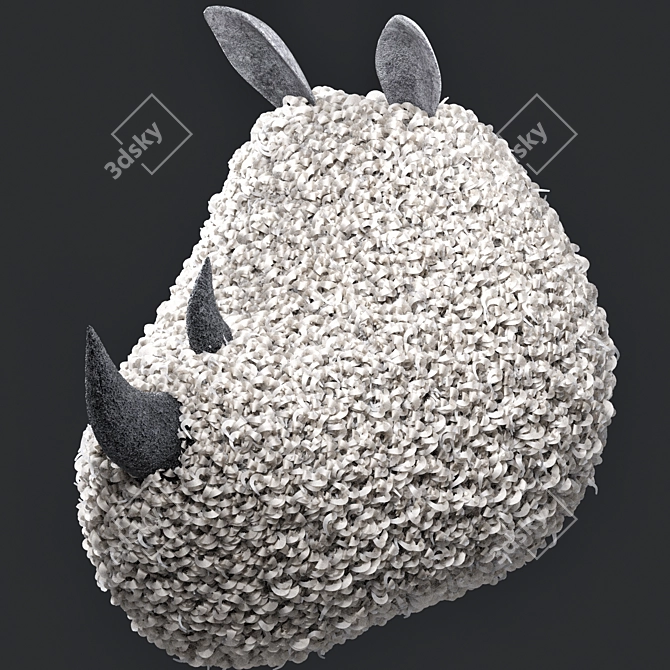 Rhino Head Wall Plush 3D model image 1