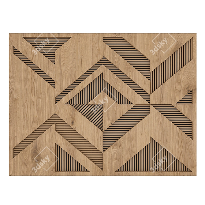 Modern 3D Wood Panel Art 3D model image 2