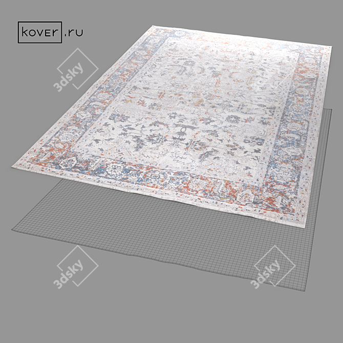 Modern Graphic Design Rugs Set 3D model image 3