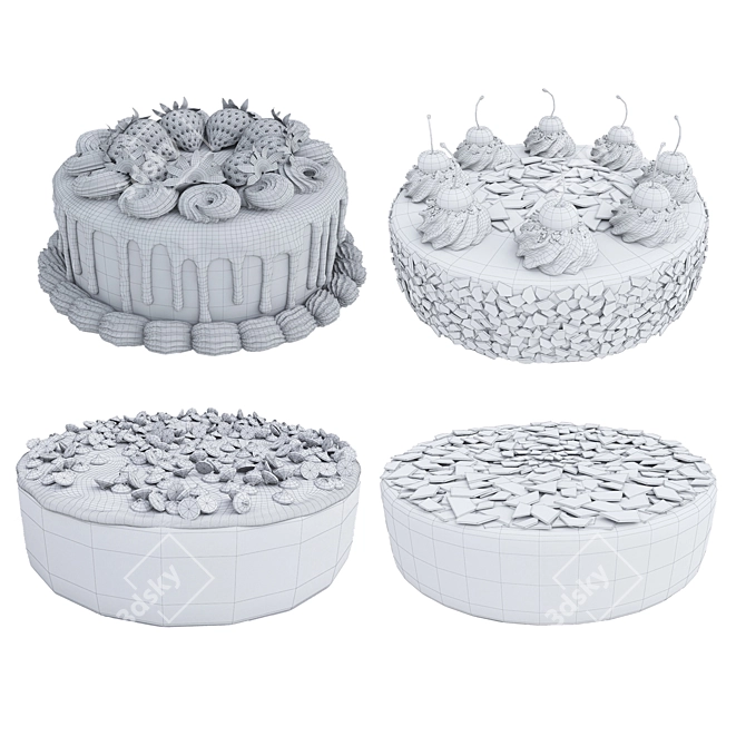 Decadent Chocolate Cake Collection 3D model image 6