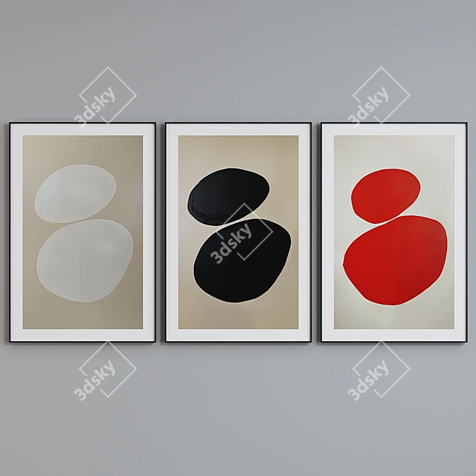 Abstract Frame Set, Modern Style 3D model image 2