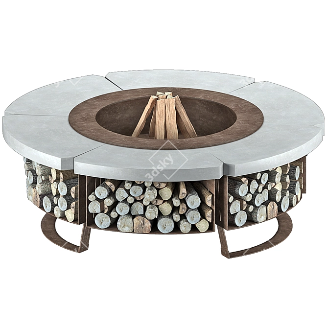 Cozy Outdoor Fire Pit Solution 3D model image 4