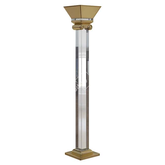 Sleek Postmodern Column Floor Light 3D model image 1