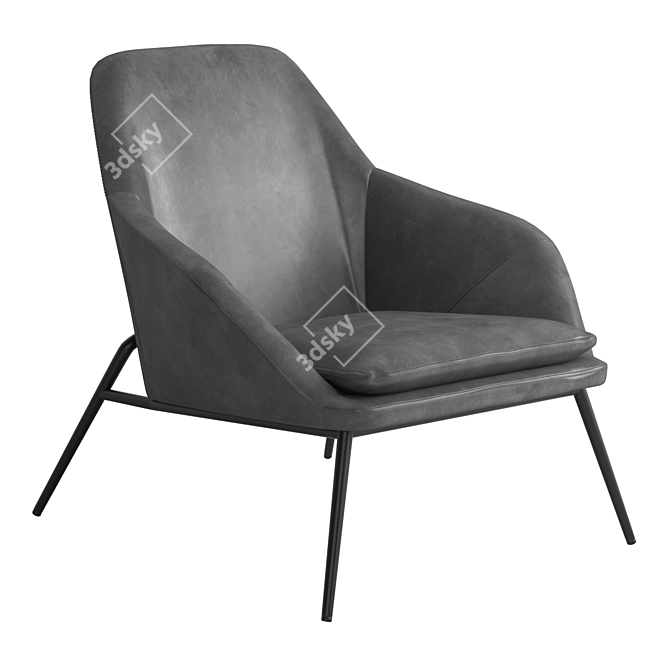  Modern Belmont Lounge Chair 3D model image 2